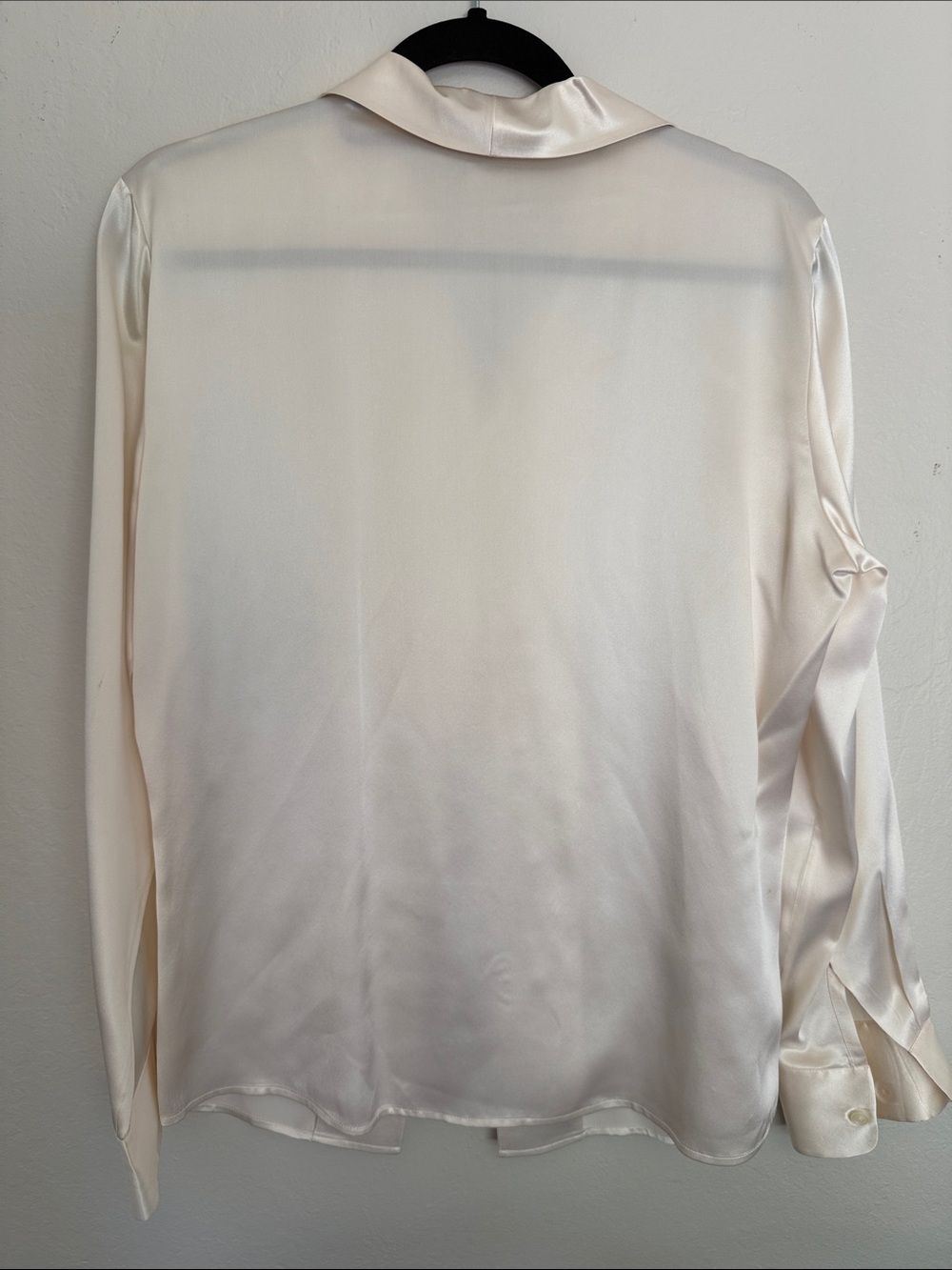 Silk Ivory Button-Up Blouse - Picture 2 of 5